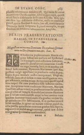 Feriis Praesentationis Mariae, In Evangelium Concio.