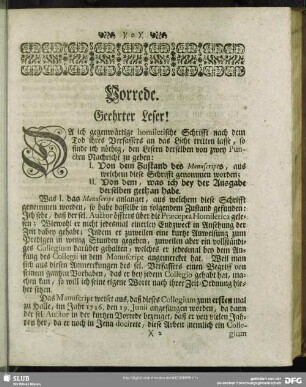 Vorrede. Geehrter Leser!