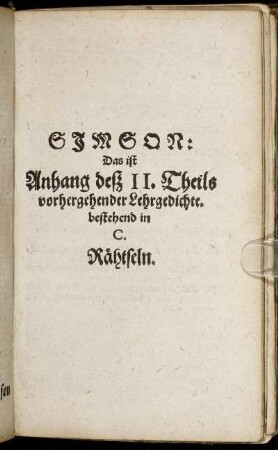 Anhang deß II. Theils vorhergehender Lehrgedichte.