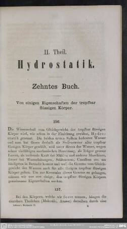 II. Theil. Hydrostatik