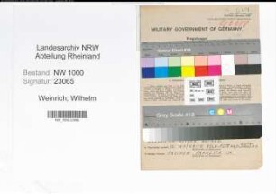 Entnazifizierung Wilhelm Weinrich, geb. 09.03.1898 (Schneider)