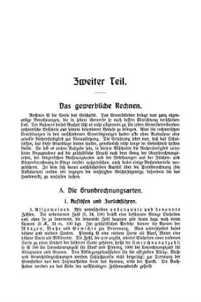 A. Die Grundrechnungsarten.