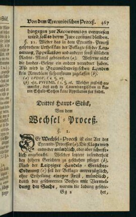 467-494, Drittes Haupt-Stück, von dem Wechsel-Proceß