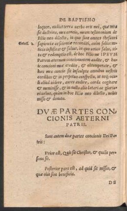 Duae Partes Concionis Aeterni Patris.