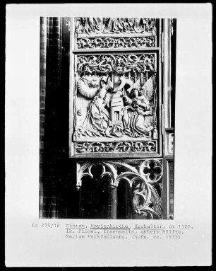Schauseite (zweite); Linker Altarflügel: Verkündigung an Maria
