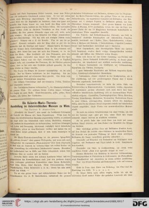 Die Kaiserin-Maria-Theresia-Ausstellung im österreichischen Museum zu Wien