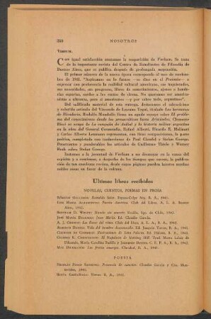 Últimos libros recibidos