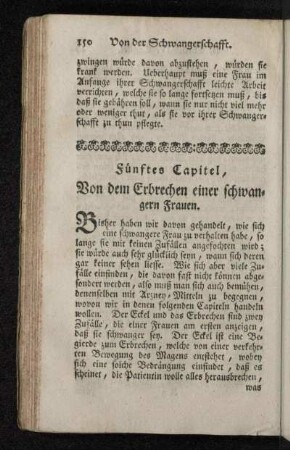 Fünftes Capitel, Von dem Erbrechen einer schwangern Frauen.