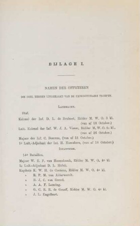 Bijlage I. Namen der officieren