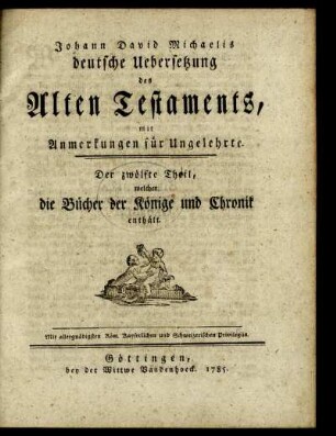 Theil 12: Johann David Michaelis deutsche Uebersetzung des Alten Testaments. Der zwölfte Theil