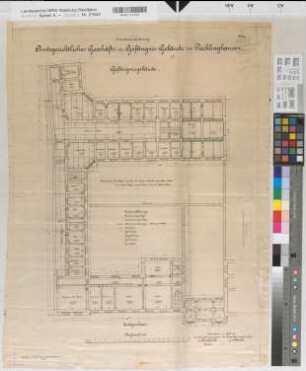 Recklinghausen (Recklinghausen) Gefängnis Erdgeschoß 1907 1 : 100 69 x 50 Zeichnung Erberich Staatshochbauamt Münster