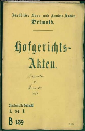 Benseler, Henrich gegen Christoph Wicharts (Wiechers) - Schuldforderung