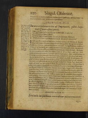 Observatio XCIX. Iuramenti relaxatio tàm ab Imperatore, quàm Imperiali Camera sieri potest.