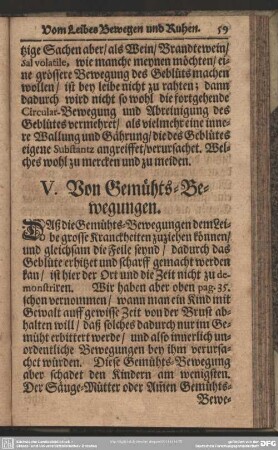 V. Von Gemüths-Bewegungen