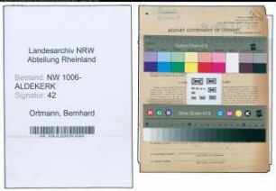 Entnazifizierung Bernhard Ortmann , geb. 04.08.1894 (Verw.Beamter)