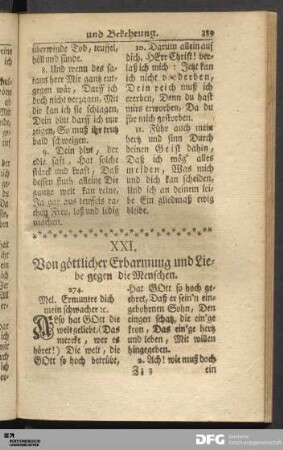 XXI. Von göttlicher Erbarmung und Liebe gegen die Menschen.