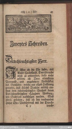 Zweytes Schreiben