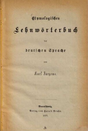 Etymologisches Lehnwörterbuch der deutschen Sprache