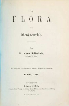 Die Flora von Oberösterreich. 2. Band