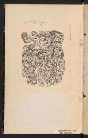 Spiegel [Exlibris Wappen des Ludwig Gremp von Freudenstein]