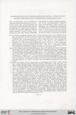 Fundverteilung und Gruppenbildung; fränkische Eigenformen und auswärtige Beziehungen