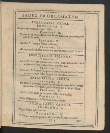Index Problematum