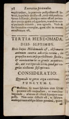 98-105, Consideratio; ... Meditatio I - II