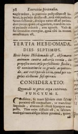98-105, Consideratio; ... Meditatio I - II