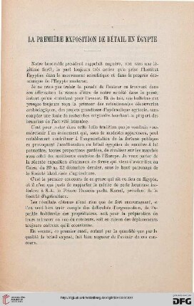 La première exposition de Bétail en Égypte