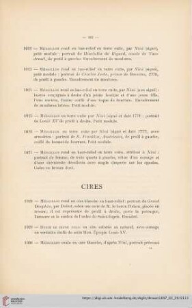 Cires (Nr. 1028 - 1034)