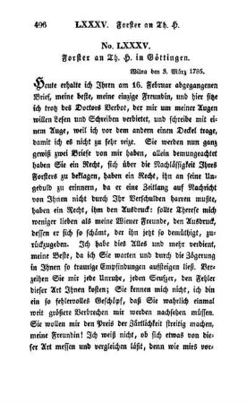 No. LXXXV. Forster an Th. H. in Göttingen