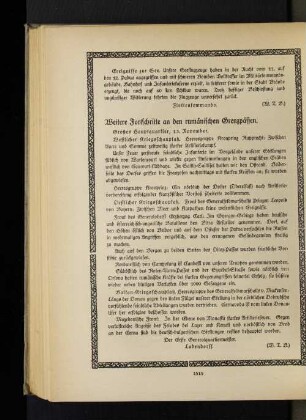 Weitere Fortschritte an den rumänischen Grenzpässen.