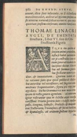 Thomae Linacri Angli, De Emendata structura, Liber VI. sive de Constructionis Figuris