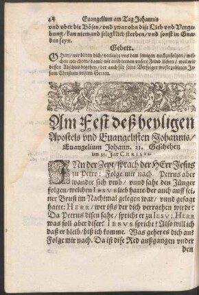 Am Fest deß heyligen Apostels und Evangelisten Johannis ...