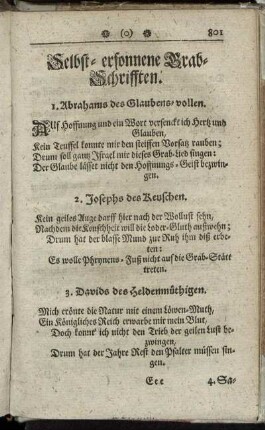 Selbst-ersonnene Grab-Schrifften.