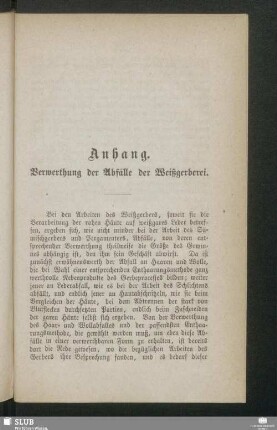 Anhang. Verwerthung der Abfälle der Weißgerberei