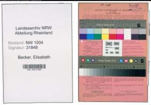 Entnazifizierung Elisabeth Becker , geb. 28.03.1895 ()