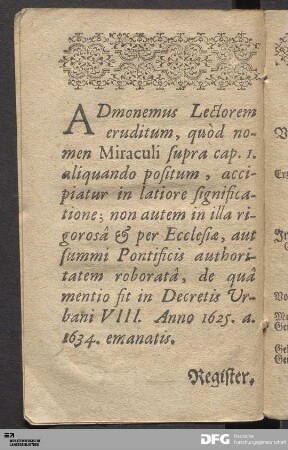 Admonemus Lectorem eruditum...