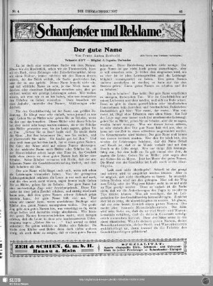 Schaufenster und Reklame