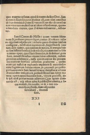 XXI De Usu Et Administratione Sacramentorum, & ceremoniis quibusdam speciatim.