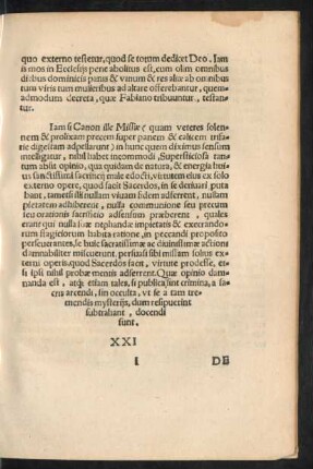 XXI De Usu Et Administratione Sacramentorum, & ceremoniis quibusdam speciatim.