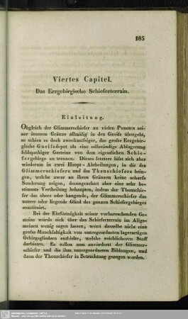 Viertes Capitel. Das Erzgebirgische Schieferterrain