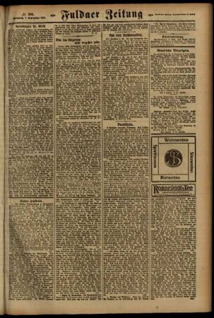 Zweite Ausgabe vom Mittwoch, den 07. September 1921.