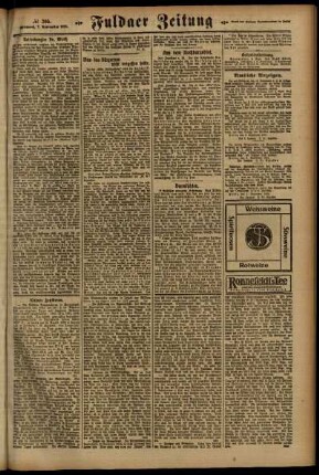 Zweite Ausgabe vom Mittwoch, den 07. September 1921.