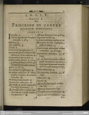 Caput I. De Processu in Genere