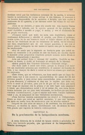 Capítulo X. - De la proclamación de la Independencia Mexicana.