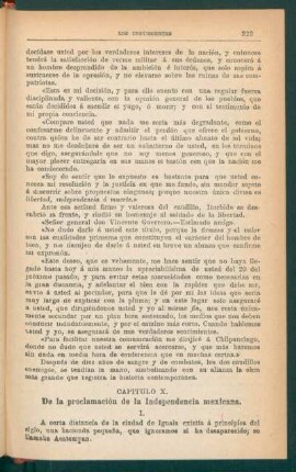 Capítulo X. - De la proclamación de la Independencia Mexicana.