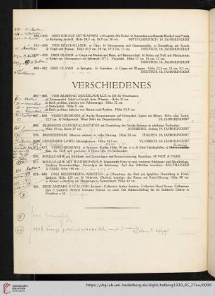 Verschiedenes (Nr. 863-881)