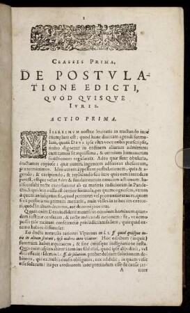Classis Prima, De Postulatione Edicti, Quod Quisque Iuris.