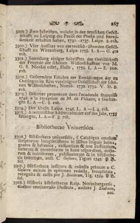267-275, Bibliothecae Universales